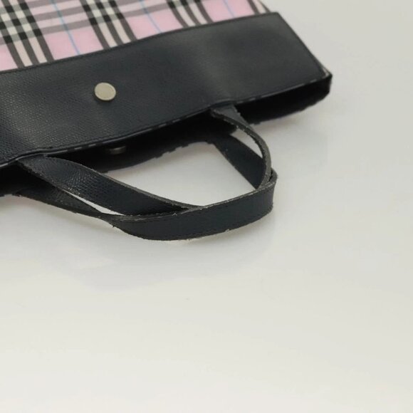 BURBERRY Nova Check Hand Bag Nylon Pink Silver Auth bs26692 - Picture 10 of 16